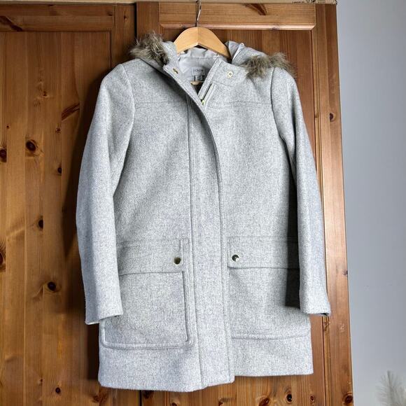 J. Crew Vail Parka Wool Coat Gray - Picture 5 of 15